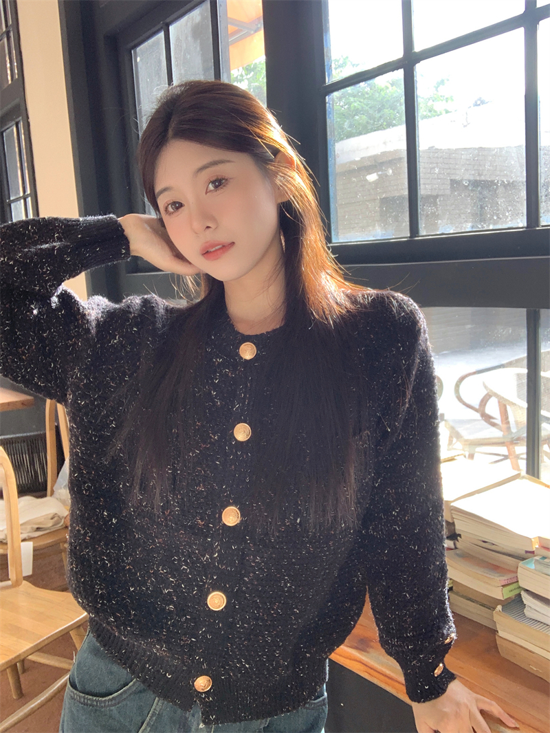 實拍冬季復古小香風慵懶溫柔軟糯保暖羊駝絨百搭氣質外套毛衣