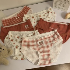 批发实拍实价 韩版舒适<b class='q'>婴儿</b>绒<b class='q'>内裤</b>纯棉抗菌本命年中腰少女三角裤3条装