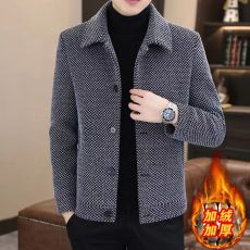 批发秋冬季外套男士夹克潮流金<b class='q'>貂绒</b>呢子男装冬装高端休闲短款毛呢<b class='q'>大衣</b>