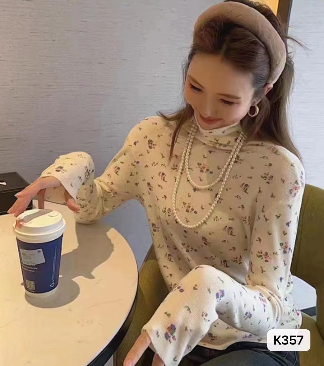 智英歐尼韓國代購高領針織衫女秋冬薄款毛衣內搭打底衫長袖上衣潮