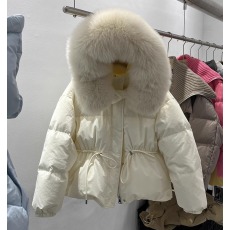 批发2025冬季新款韩国东大门狐狸大毛领羽绒服女短款<b class='q'>宽松</b>收腰加厚外套