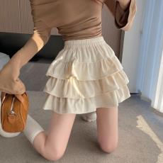 批发**实价**~实拍荷叶边丝绒高腰a字蛋糕裙蓬蓬半身裙短裙女秋冬