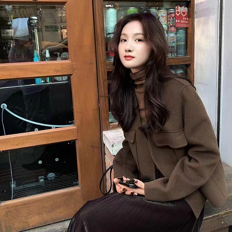 小香风毛呢外套女冬季高级感韩版小个子呢子短款外套