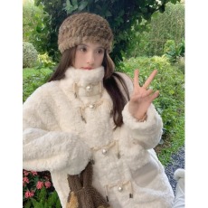 批发实价原版布料抖音质量2025冬季新款高级感加厚毛绒外套女