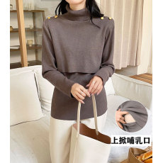 批发实拍秋冬孕妇加厚保暖哺乳<b class='q'>毛衣</b>产后辣妈百搭显瘦喂奶打底上衣