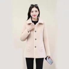 批发冬季<b class='q'>新款</b>加厚仿羊羔毛外套女韩版显瘦皮毛一体颗粒绒大衣