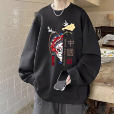 批发（官图）京剧国风元素新中式卫衣300斤秋冬长袖T恤潮圆领重磅外套