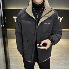 批发80羽绒服立领潮牌男装加厚保暖2023新款冬季白鸭绒工装外套