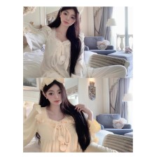 批发「小奶球」秋冬季宫廷日系加厚海岛绒家居服睡衣套甜美少女法式