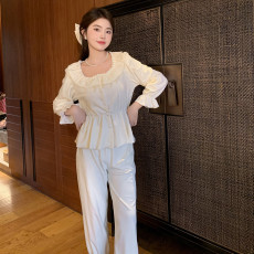 批发睡衣女春秋季冬天2023新款海岛绒保暖套装公主风唯美高级感家居服