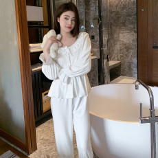 批发睡衣女春秋季冬天2023新款海岛绒保暖套装公主风唯美高级感家居服