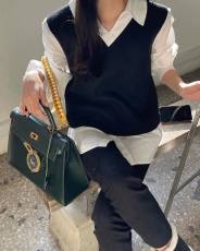 假两件长袖衬衫 宽松衬衣 设计感高级 韩国 chic 2024春装新款
