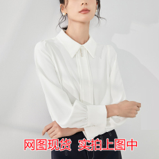 批发长袖衬衫女高级感2026春秋新款宽松遮肉通勤气质职场<b class='q'>雪纺上衣</b>