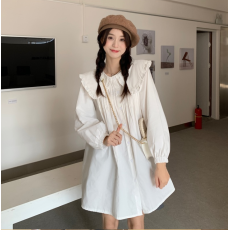 批发秋装新款韩系<b class='q'>大码</b>女装娃娃领连衣裙百搭宽松连衣裙