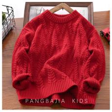 批发高品质龙年<b class='q'>春</b>节新款女童针织衫毛衣冬季保暖中大童套头加厚打底衫