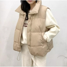 批发韩版秋冬棉服马甲设计感休闲原宿风棉背心冬季<b class='q'>女装</b>棉背心套头外套