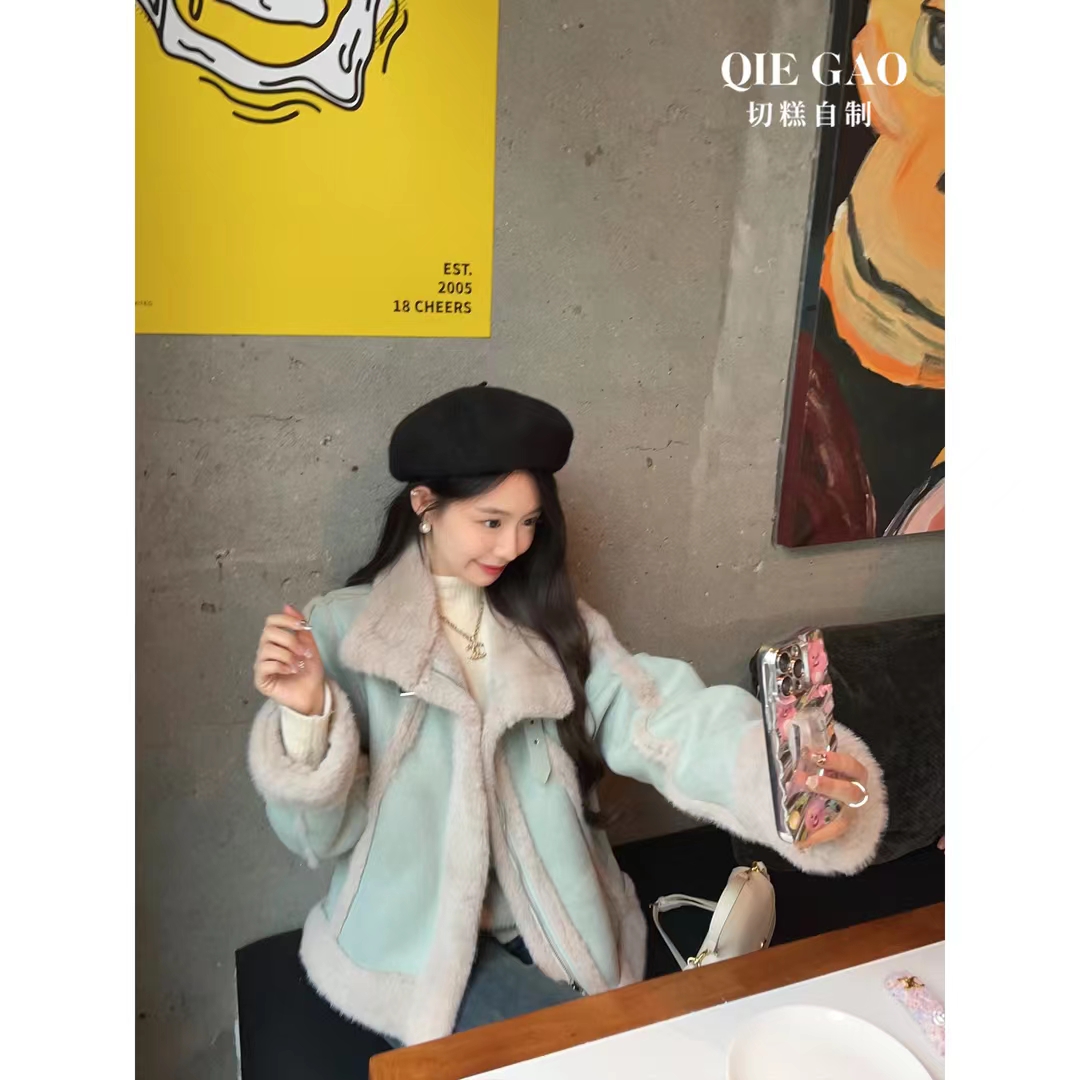 Homemade Cake Cutting Warm Winter Autumn and Winter Korean Fashion Short Jacket