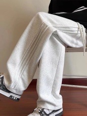 华棉复合 灰色卫裤ins宽松休闲运动裤美式小众直筒拖地裤
