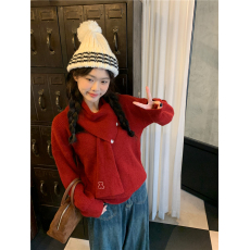 批发实拍 韩系软糯厚实坑条毛衣同色系围巾两件套