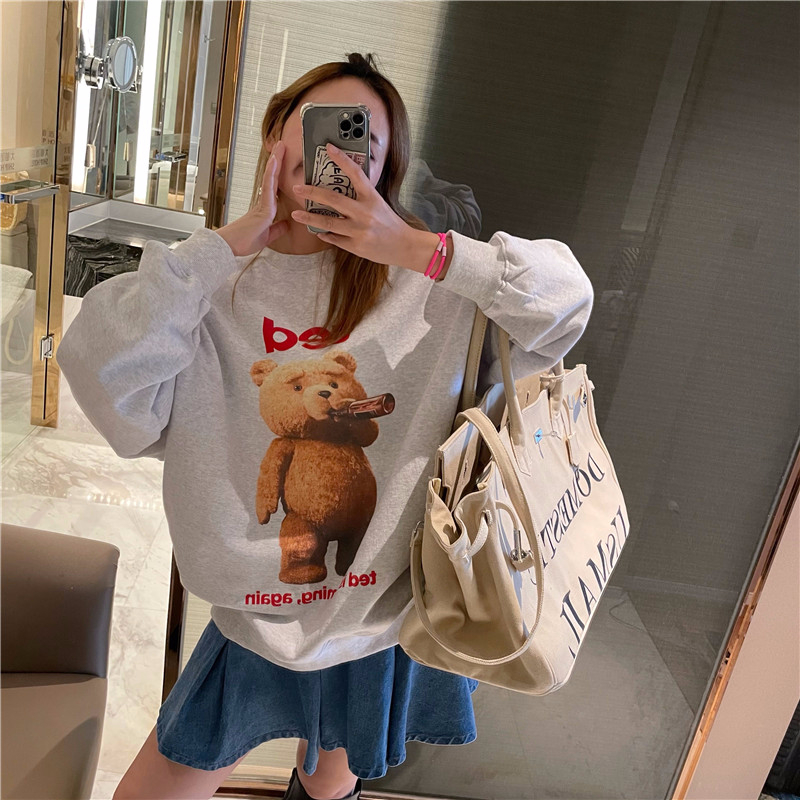 Official photo plus velvet 250g / David's round neck autumn and winter sweatshirt for women plus velvet