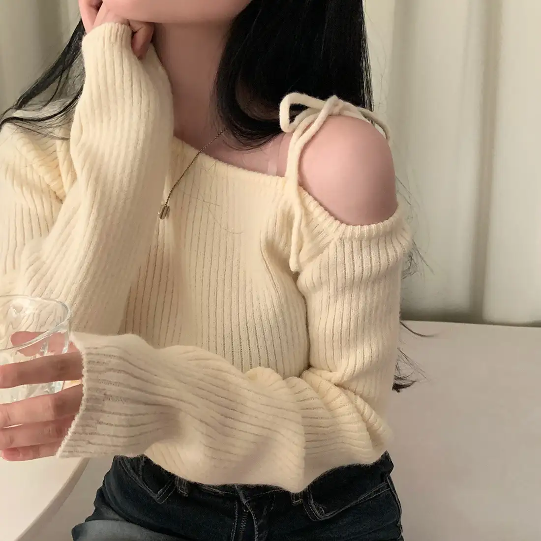 프리사이즈 루즈핏 니트 셔츠 상세 이미지 3