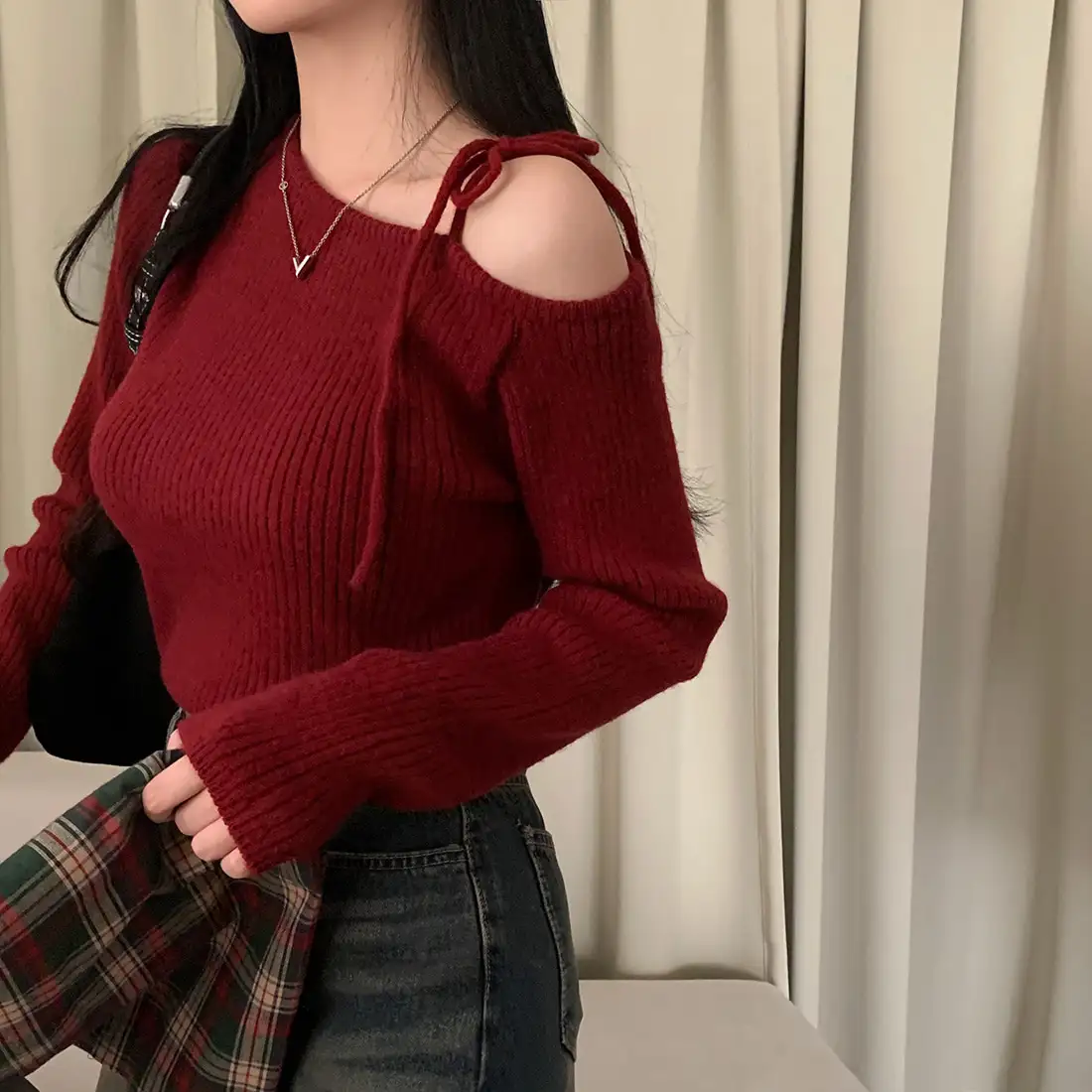 프리사이즈 루즈핏 니트 셔츠 상세 이미지 14