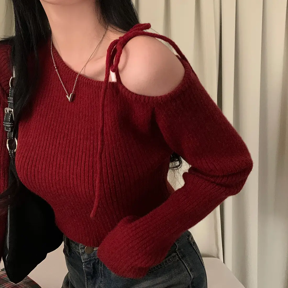 프리사이즈 루즈핏 니트 셔츠 상세 이미지 22