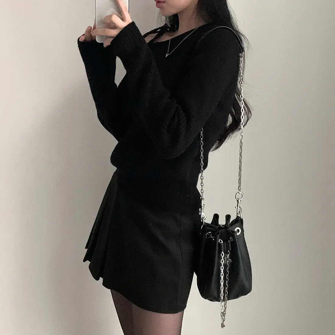 프리사이즈 루즈핏 니트 셔츠 상세 이미지 91