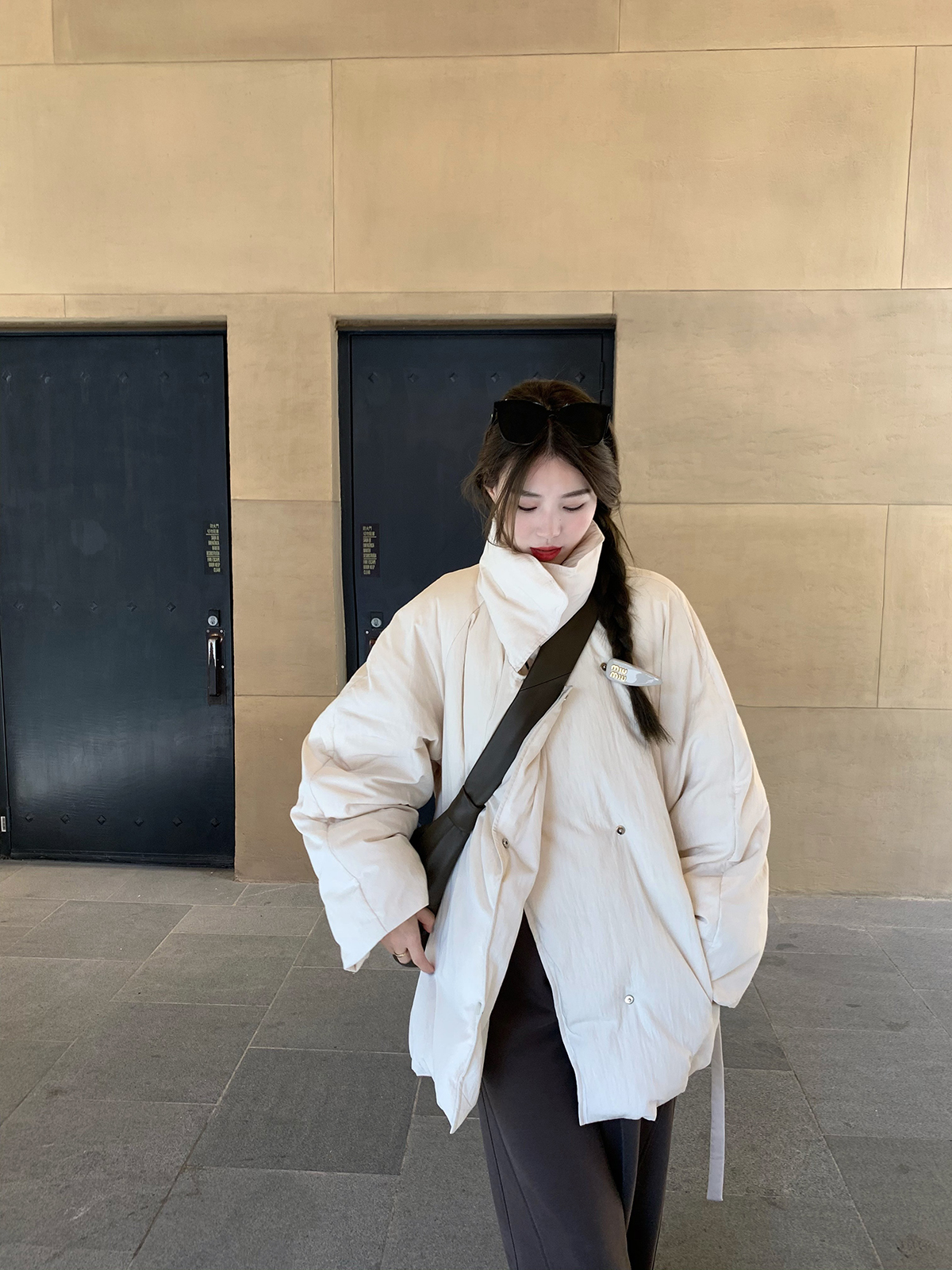 Xiaojunjun Britney Kirishima Snow Continuation of the classic private style Uma tone strap down jacket for women winter