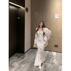 实拍 法式气质花朵提花蕾丝拼接鱼尾长款连衣裙打底裙秋冬