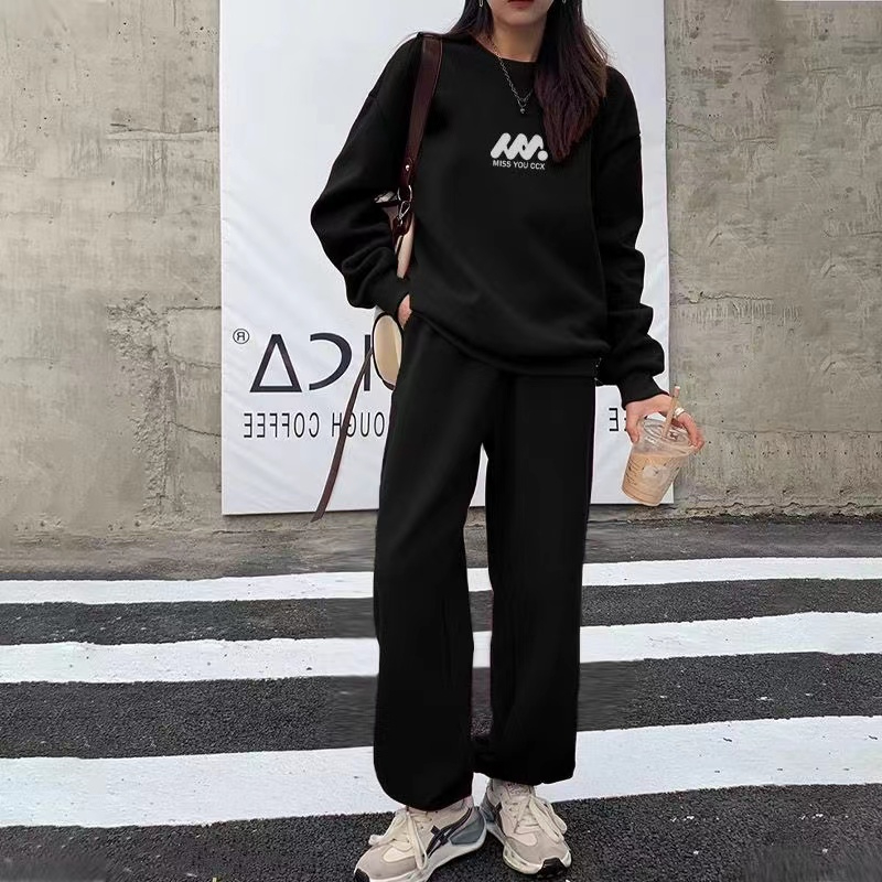 套裝女年秋冬季新款休閒時尚運動高檔年輕兩件套