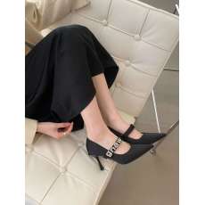 批发尖头细跟时尚单鞋女2024新款字母水钻浅口性感玛丽珍大王高跟鞋