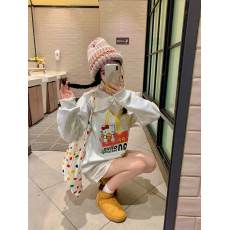 批发高品质【CVC食毛华棉+复合银狐绒400g后包领拉肩条圆领】M<b class='q'>记</b>印花