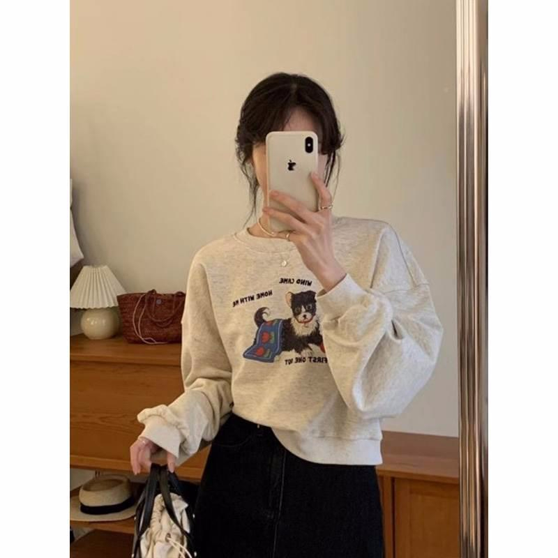 Official photo plus velvet 250g / David's round neck autumn and winter sweatshirt for women plus velvet