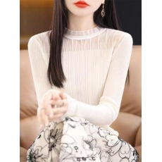 批发法式独特别致小上衣蕾丝<b class='q'>打底衫</b>女内搭半高领毛衣针织衫羊毛衫洋气