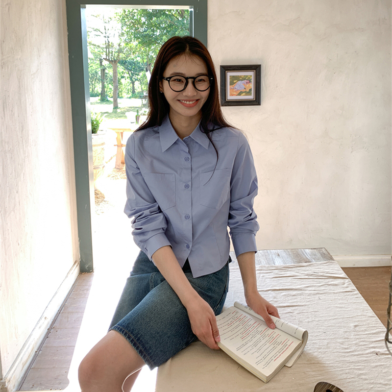 學院風jk制服白襯衫女長袖襯衣春秋裝設計感小眾收腰顯瘦內搭上衣