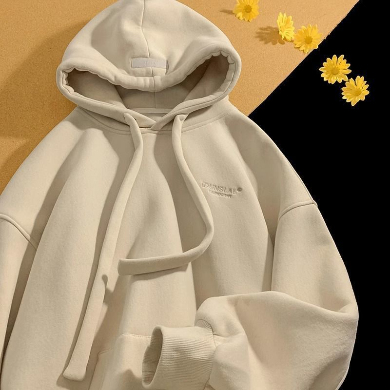 Chinese cotton composite silver fox velvet shoulder collar embroidery + original hood rope autumn and winter hooded plus velvet sweatshirt