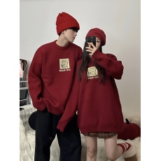 批发实拍情侣装好运龙年圣诞本命年衣服跨年情侣装新年红色毛衣