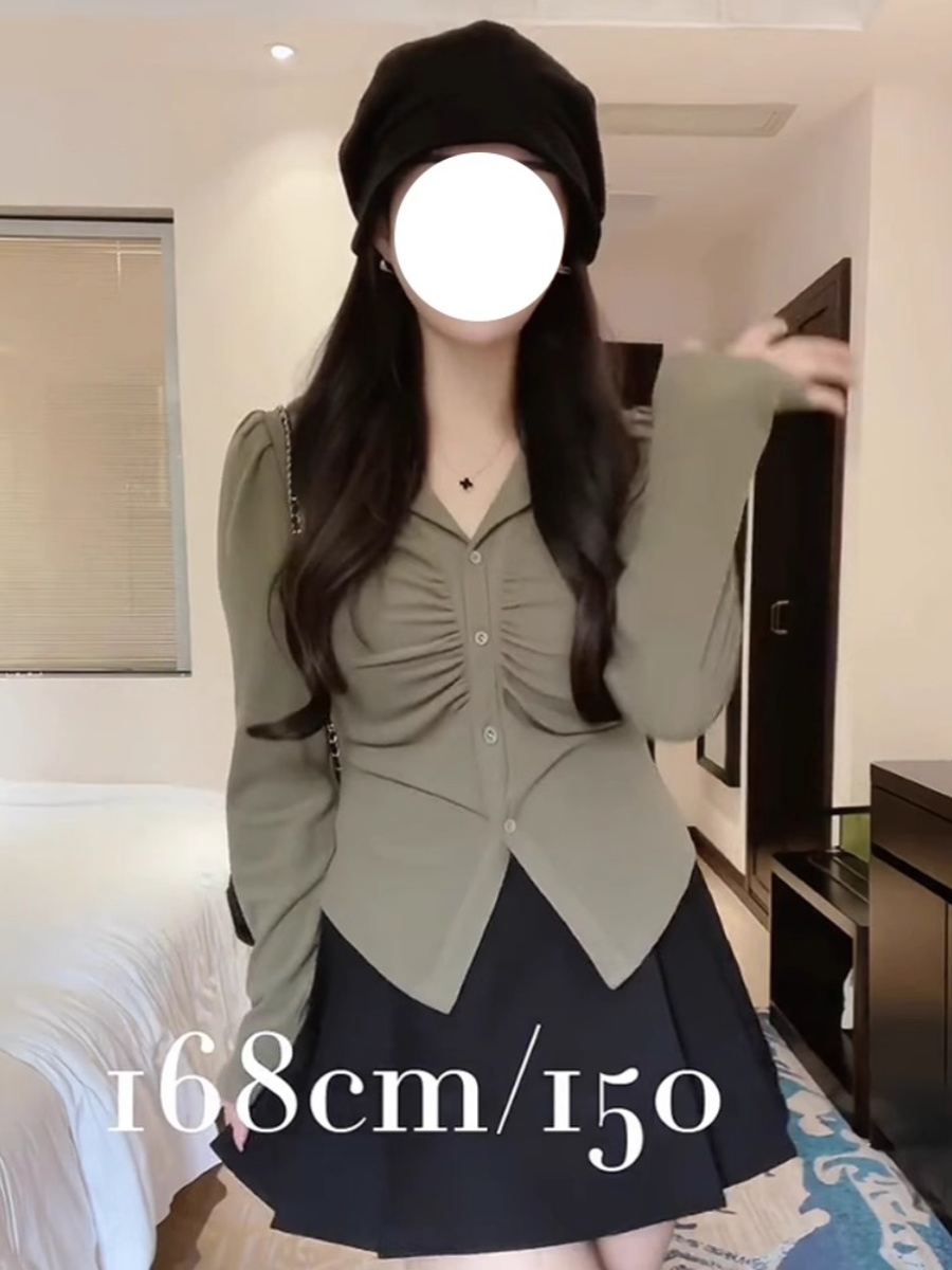 빅 사이즈 여성 의류 V넥 티셔츠 여성 가을 새로운 Chic 인사이드 가져 가라. 기본 셔츠 디자인 센스 두꺼운 양면 플리스 연삭 털