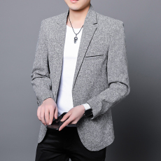 批发实拍男士西服韩版修身潮流男装高级感上衣外套<b class='q'>秋</b>季百搭休闲小西装