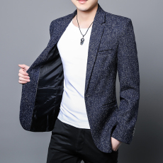 批发实拍男士西服韩版修身潮流男装高级感上衣外套<b class='q'>秋</b>季百搭休闲小西装