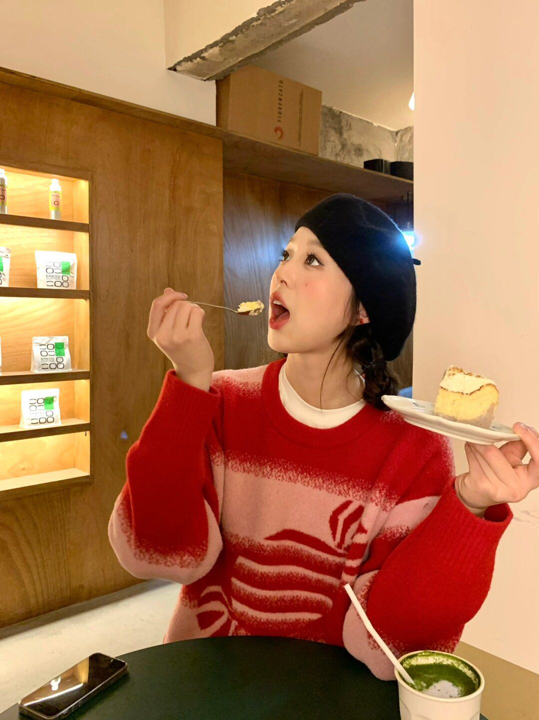 新年紅氛圍感草莓糖果套頭毛衣女秋冬季寬鬆軟糯奶fufu甜美針織衫
