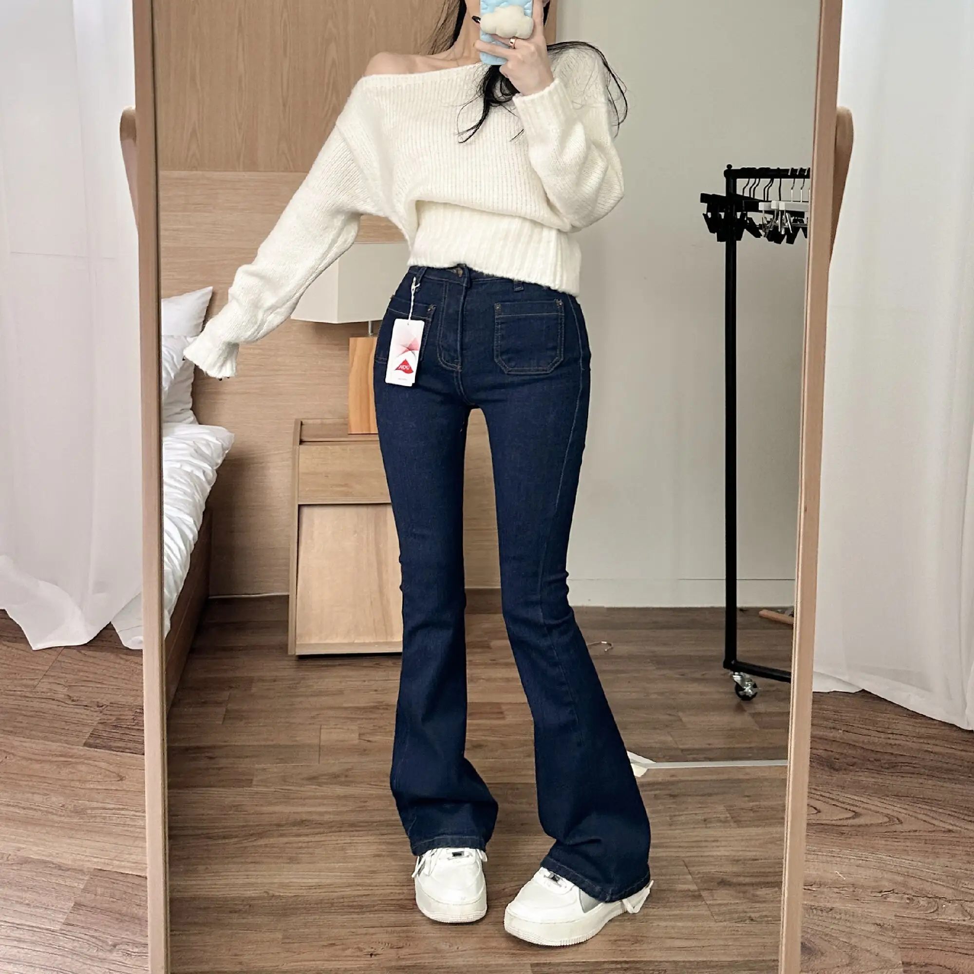 한국 스타일 빈티지 페이스 카라 니트 원피스 상세 이미지 14