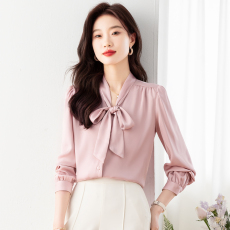 批发实拍2026春装法式设计感小众上衣别致小衫飘带气质<b class='q'>衬衫</b>女