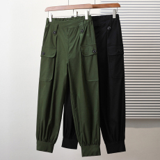 批发实拍2026春新款胖mm大码高腰休闲裤高弹力百搭九分工装女裤