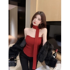 批发实拍~实价 红色针织<b class='q'>抹胸</b>背心女秋冬季圣诞纯欲<b class='q'>裹</b><b class='q'>胸</b>修身打底上衣