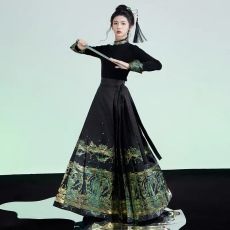 新中式国风马面裙仿妆花古装汉服原创早春新款套装