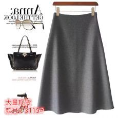 批发清仓货捡漏尾<b class='q'>单</b>剪标女装一线大品牌<b class='q'>原</b>外贸羊毛高腰A字半身中长裙