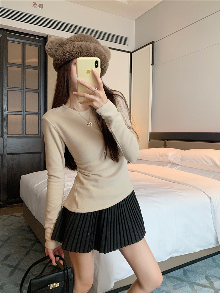 實拍~冬季必囤~舒適到起飛修身多色內搭長袖T恤 女