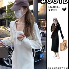 批发韩国<b class='q'>外贸</b>法式气质卫衣连衣裙子新款女装长裙配大衣内搭打底长裙